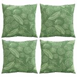 vidaXL Coussins Éparpillés 4 pc Tissu en Polyester Motif feuilles