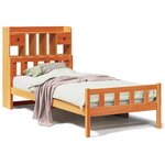 vidaXL Lit bibliothèque sans matelas cire marron 75x190 cm pin massif