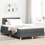 vidaXL Lit à ressorts avec matelas Gris foncé 120 x 200 cm tissu