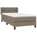 vidaXL Sommier à lattes de lit avec matelas Taupe 90x190 cm Tissu