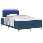 vidaXL Lit à ressort LED avec matelas Bleu 120 x 190 cm tissu