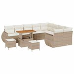 vidaXL Ensemble de canapé de jardin 12 Pièces Beige polyrotin