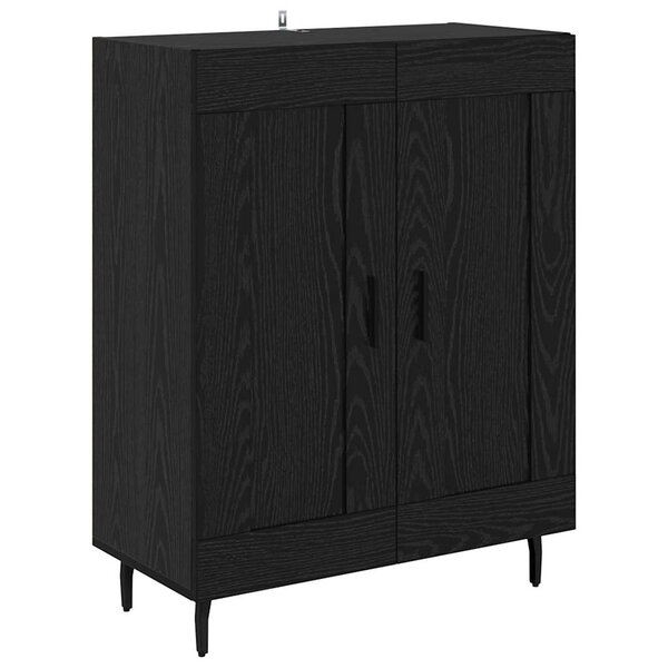 vidaXL Buffet Chêne noir 69 5 x 34 x 90 cm Bois d'ingénierie et fer