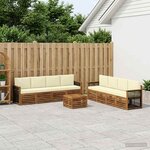 vidaXL Ensembles de canapés avec coussin 9 Pièces Bois d'Acacia Massif