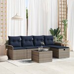 vidaXL Ensemble de canapé de jardin avec coussin 6 Pièces Poly rotin