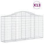 vidaXL Paniers à gabions arqués 13 Pièces 200x30x100/120 cm Fer galvanisé