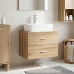 vidaXL Meuble de Salle de Bain Suspendu Chêne artisanal