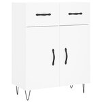vidaXL Buffet haut Blanc 69 5x34x180 cm Bois d'ingénierie