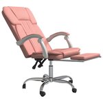vidaXL Fauteuil inclinable de bureau Rose Similicuir