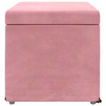 vidaXL Tabouret Rose 61 x 41 x 40 cm Velours et Bois Composite