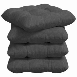 vidaXL Coussins de siège 4 pc Tissu en velours côtelé Gris foncé