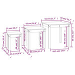 vidaXL Tables gigognes 3 Pièces Blanc Bois de pin massif