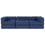 vidaXL Unité de canapé modulaire 3 Pièces Indigo Tissu