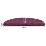 vidaXL Tapis d'escalier auto-adhésifs 15 Pièces Violet foncé