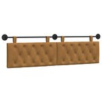 vidaXL Tête de lit suspendue Marron Velours