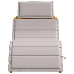 vidaXL Chaise longue 2 Pièces Taupe 184 x 55 x 64cm Bois d'acacia massif