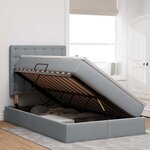 vidaXL Lit avec rangement et matelas Gris clair 120 x 190 cm tissu