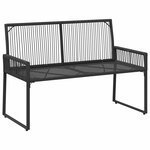 vidaXL Ensemble de meubles d'extérieur 4 Pièces Noir et blanc crème