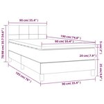 vidaXL Sommier à lattes de lit avec matelas et LED Gris clair 90x190cm