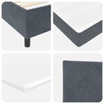 Lit à sommier tapissier avec matelas gris foncé 160x200 cm en velours
