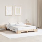 vidaXL Cadre de lit Naturel Bois de pin 160 x 200 cm Durable