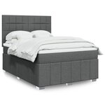 vidaXL Sommier à lattes de lit avec matelas Gris foncé 160x200cm Tissu