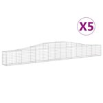 vidaXL Paniers à gabions arqués 5 Pièces 400x30x40/60 cm Fer galvanisé