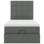 vidaXL Lit ottoman avec matelas gris foncé 90x200 cm tissu