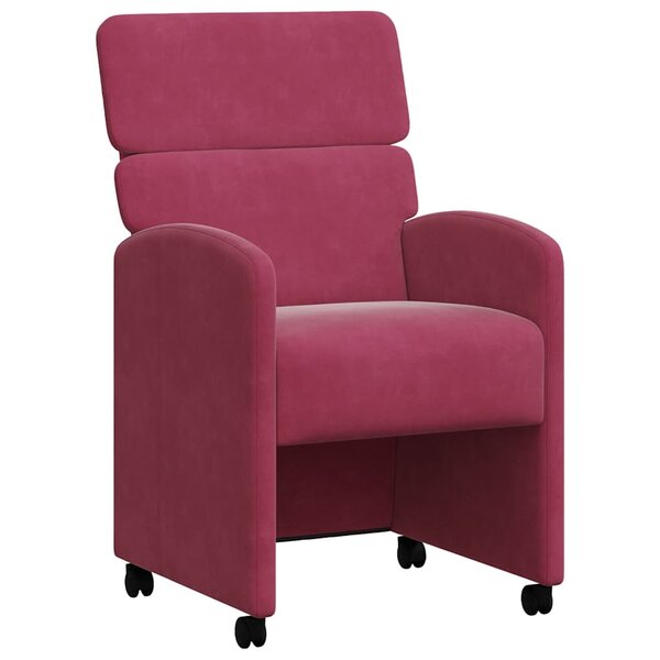 vidaXL Chaises de Salle à Manger avec Roues 2 pc Velours Bordeaux