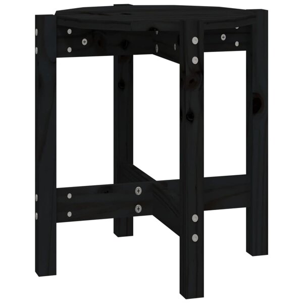 vidaXL Table basse Noir Ø 42 5x45 cm Bois massif de pin