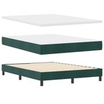 Lit avec matelas et LED vidaXL Vert foncé 140x200 cm Velours