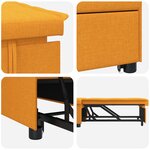 vidaXL Sofa-lit 3 en 1   design pliant en tissu jaune foncé