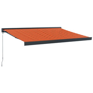 vidaXL Auvent rétractable orange et marron 3 5x2 5m tissu et aluminium