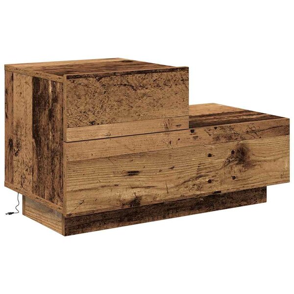 vidaXL Table de chevet Bois Ancien 70 x 36 x 40.5 cm Bois d'ingénierie
