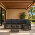 vidaXL Ensemble de canapé de jardin 6 pc Gris et Gris foncé polyrotin