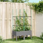 vidaXL Jardinière avec treillis gris clair 80x40x142 5 cm PP
