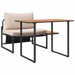 vidaXL Ensemble de salle à manger pour jardin 2 Pièces Taupe Acier