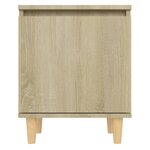 vidaXL Table de chevet avec pieds en bois Chêne sonoma 40x30x50 cm