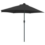 vidaXL Parasol de jardin Noir 294 x 150 x 224 cm tissu