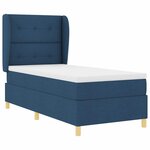 vidaXL Lit à ressorts avec matelas gris foncé 90x190 cm Bleu