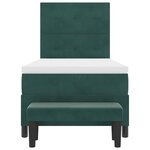 vidaXL Lit à ressorts avec matelas Vert foncé 90 x 200 cm Velours