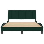 vidaXL Cadre de lit sans matelas Hanko vert foncé 140x200 cm velours