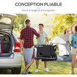 Chaise longue inclinable transat bain de soleil 2 en 1 pliant têtière amovible charge max. 136 Kg toile oxford facile d'entretien noir