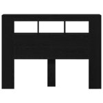 vidaXL Tête de lit LED avec étagère Chêne noir 140 x 18 5 x 103 5 cm