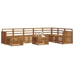 vidaXL Ensemble de canapés d'extérieur 9 Pièces Naturel
