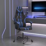 vidaXL Chaise de jeu pivotante Noir et bleu Similicuir