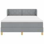 Lit box spring vidaXL avec matelas Gris clair 140x200 cm Tissu