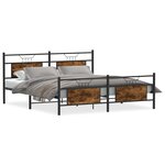 vidaXL Cadre de lit en métal sans matelas chêne fumé 160x200 cm