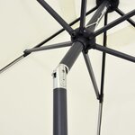 vidaXL Parasol de jardin et lumières LED mât en aluminium blanc sable