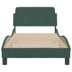 vidaXL Cadre de lit Dover vert foncé 90x190 cm velours